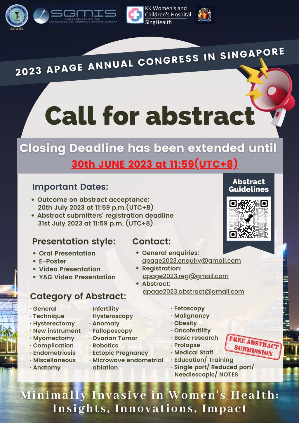 2023 Abstract Submission Is Extended Until 30th June